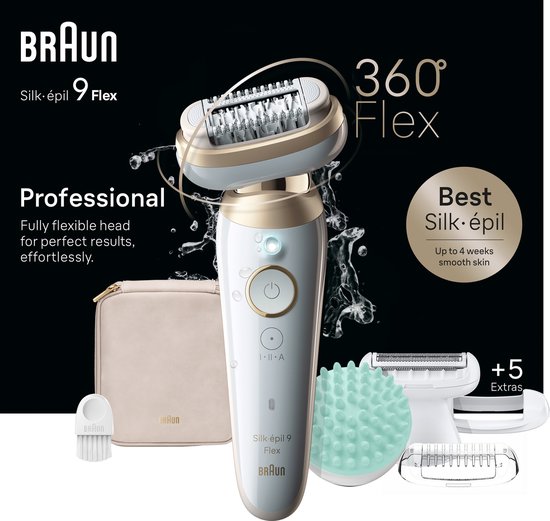 Braun Silk·épil 9 Flex - Epilator met Ladyshave opzetstuk - type 9-071 3D - Wit/Goud