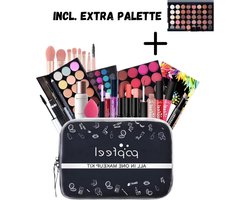 Complete Make up tas | Make up koffer - Inclusief extra pallette - Professionele Starter Make-up Kit - Make-up - Draagbare Reizen - All-in-One Cosmetische Set - Oogschaduw - Markeerstift - Lipstick - Blush - voor Meisjes Complete Make up koffer