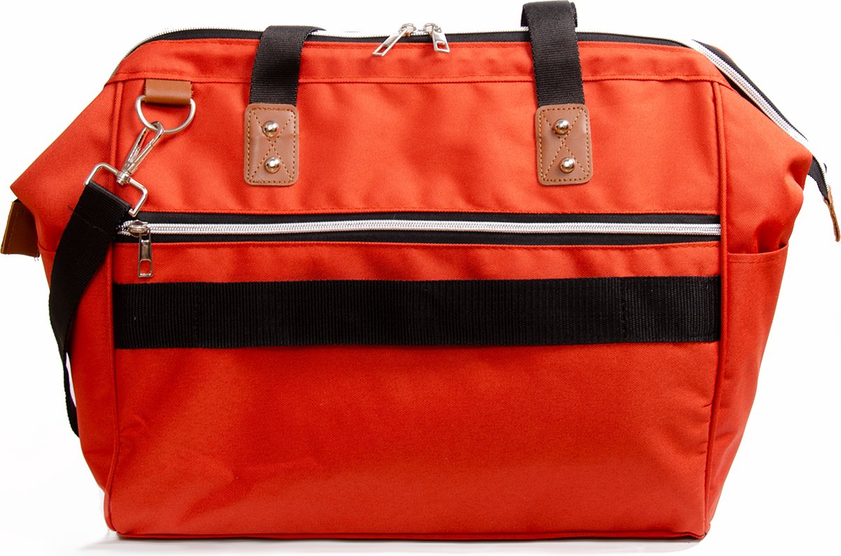 Fume London - Baby Bag - Mom Bag - Luiertas Oranje Rood- Verzorgingstas Weekendtas met isoleervakken Diaper bag - Opzettas Reistas - Kraamcadeau Schoudertas - Schooltas - Waterproof FB3209 – foto 6