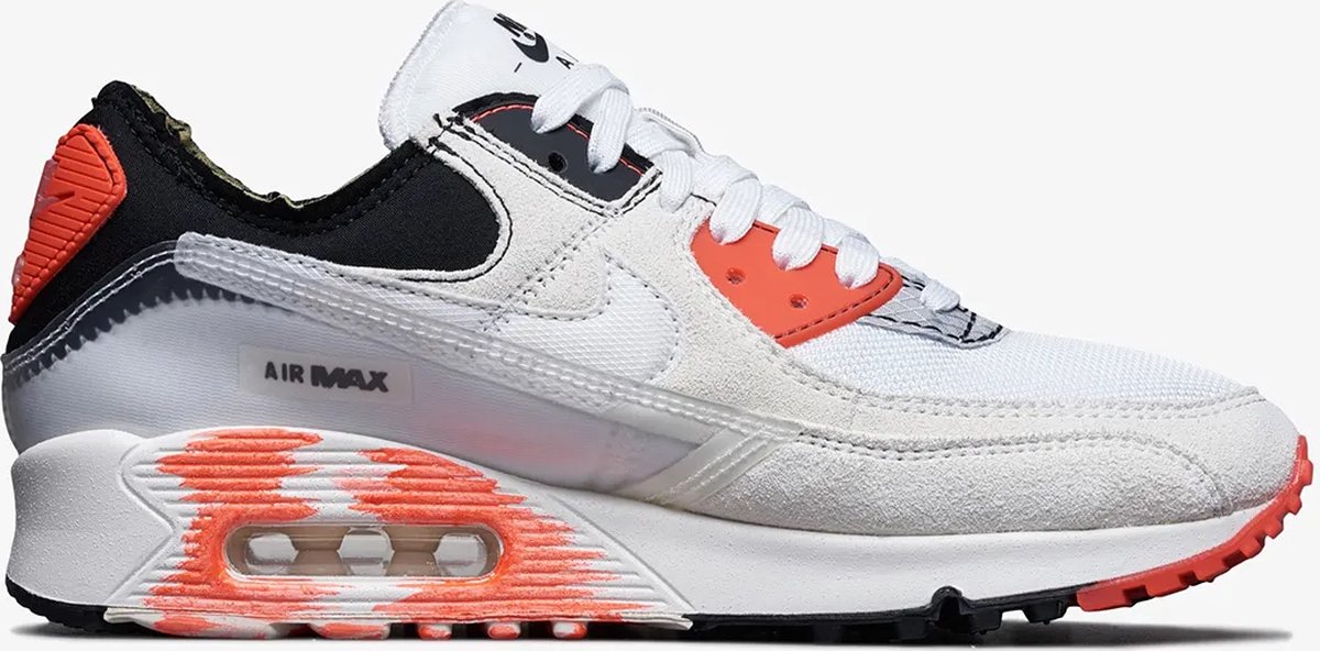 Nike Air Max 90 Wit - Zwart - Bright Crimson
