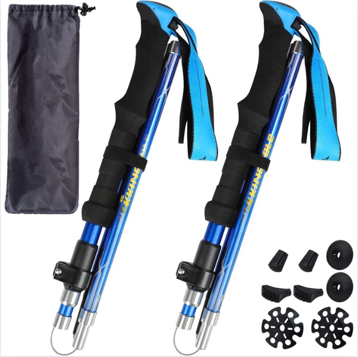 "Ultralichte opvouwbare trekkingstokken – Telescopische nordic walking-stokken voor heren en dames."