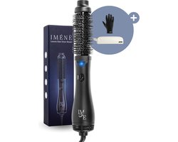I M E N E® - Fohnborstel - Haardroger - Krulborstel – Snelle opwarmtijd - 4 snelheden - Ionisch - Ergonomisch - 38mm kop - 1000W - Alle haartypes - Drogen, stijlen, krullen & volume - Automatische uitschakeling