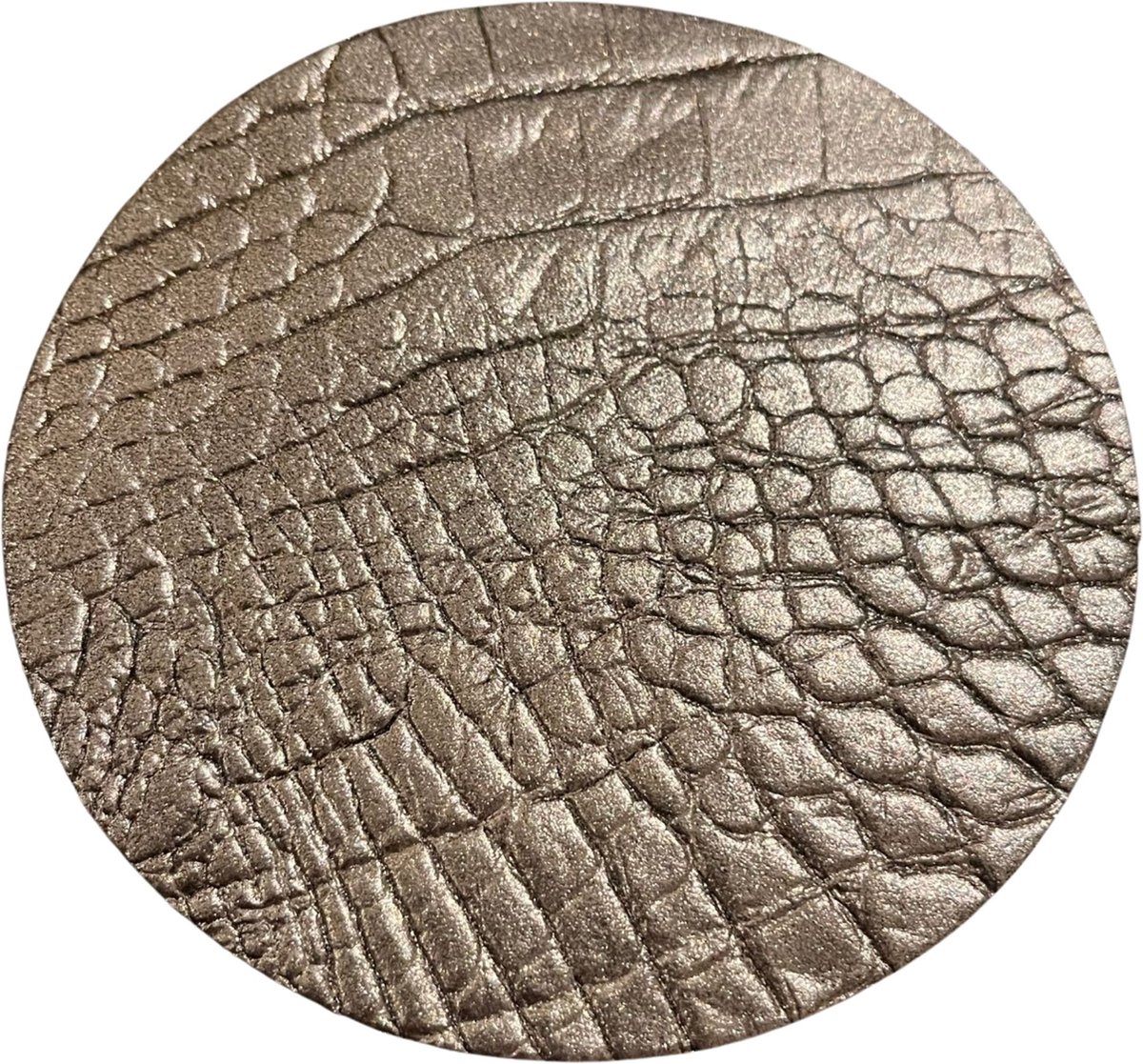 Pattiny - Onderzetters - Leer - Croco - Zilver - Rond - 6 stuks