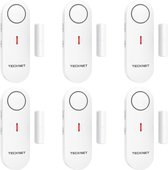 Tecknet DeurAlarm - Deur Sensor - Raam en Deur Alarm - Huis beveiliging - Magnetisch alarm - 100dB - 6 stuks