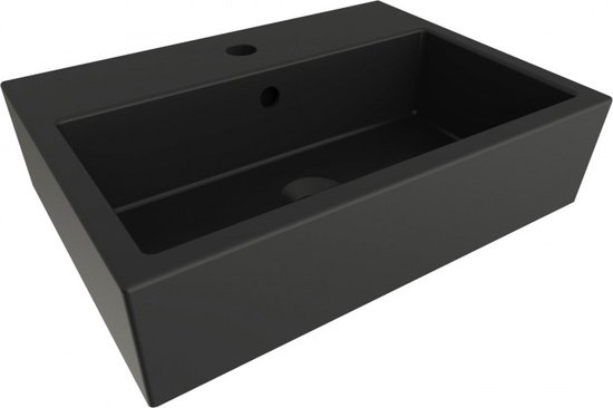Foto: Wastafel creavit bocchi scala arch 50x37cm mat antraciet met kraangat