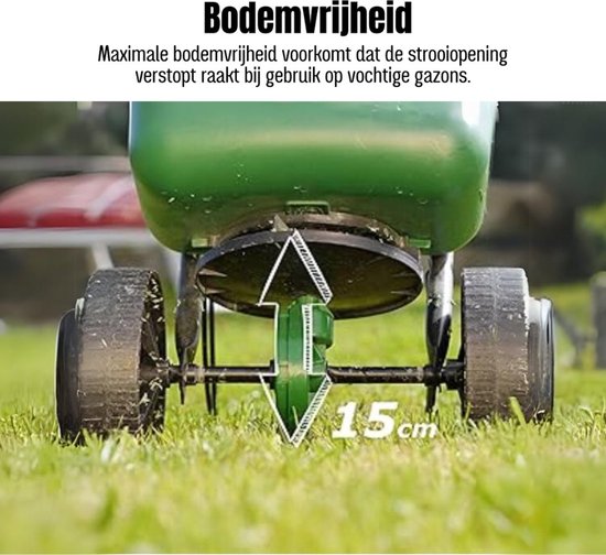 Strooiwagen - Meststofstrooier Met 12 Liter Vulvolume - Meststrooier Ook Voor Gazonmest, Kalk, Gazonzaad En Strooizout - Strooiproces Te Bedienen Via de Handgreep van Toonbank — afbeelding 4