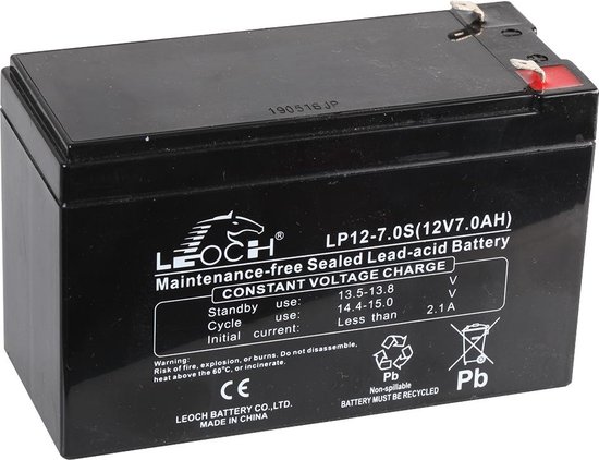 Batterie LEOCH LP12-7.0 AGM - 12V 7Ah - Voiture pour enfants - batterie puissante - sans plomb