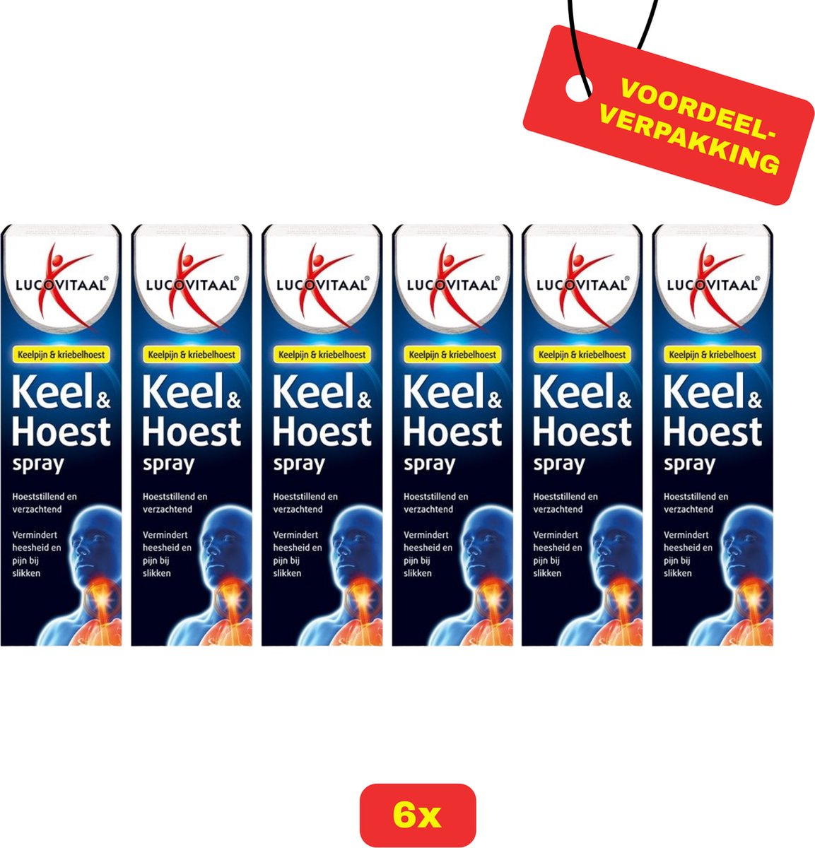 Goedkoopste 6x Lucovitaal Keel Hoestspray 6x 20 ml - voordeelverpakking!