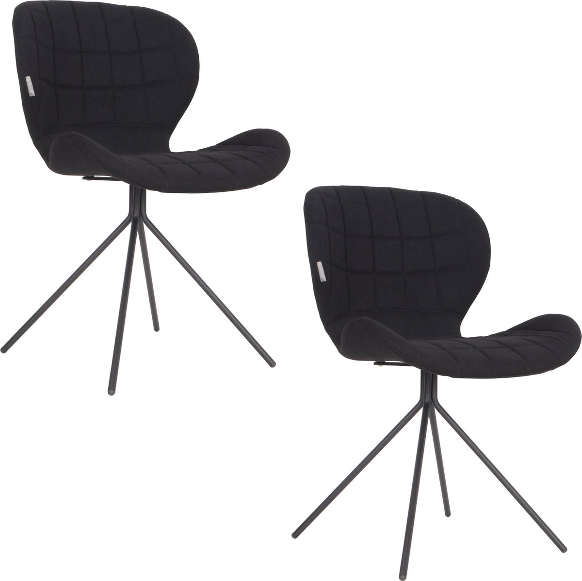 OMG Eetkamerstoelen Zwart - Set van 2