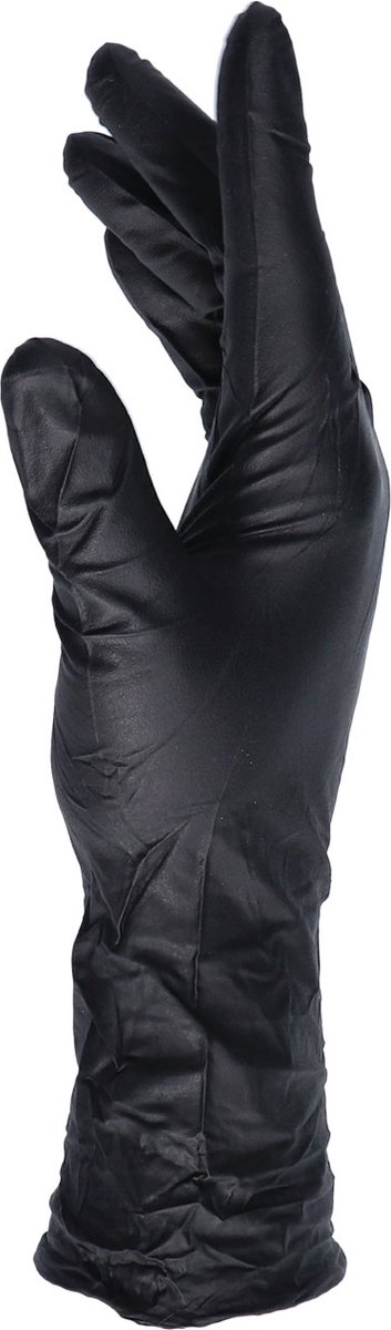 Finixa Lange Nitril Wegwerphandschoenen Zwart, Large, Maat 09 - 60 stuks Heavy Duty