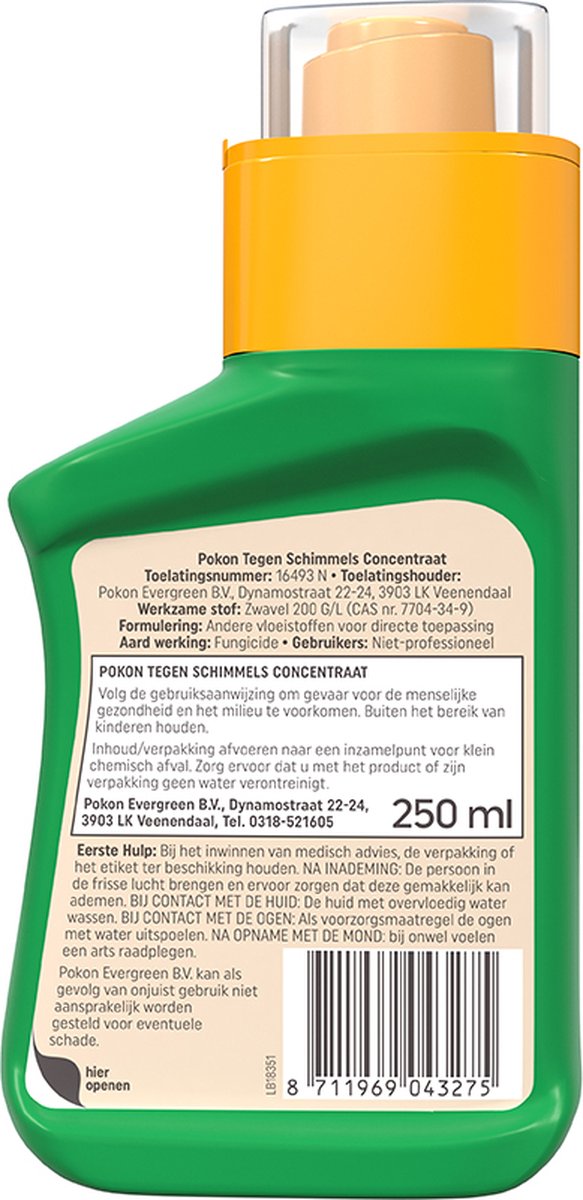 Pokon Bio tegen Schimmels - Concentraat - 250ml - Spuitzwavel - Meeldauw bestrijdingsmiddel - Voldoende voor 125m² van Merkloos	 — afbeelding 5