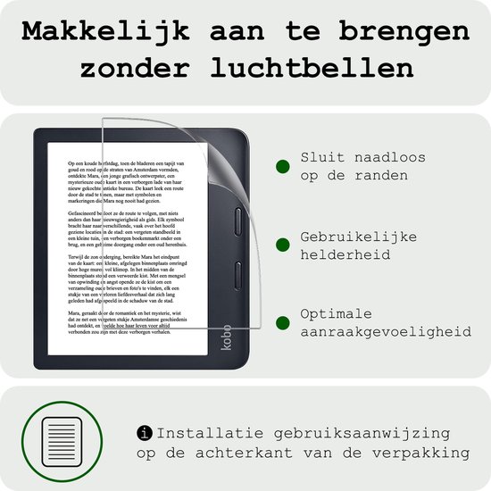 Screenprotector Folie Geschikt voor Kobo Libra 2 Screenprotector Bescherm Folie - Screenprotector Folie Geschikt voor Kobo Libra 2 Screen Protector Screen Cover van Merkloos — afbeelding 5