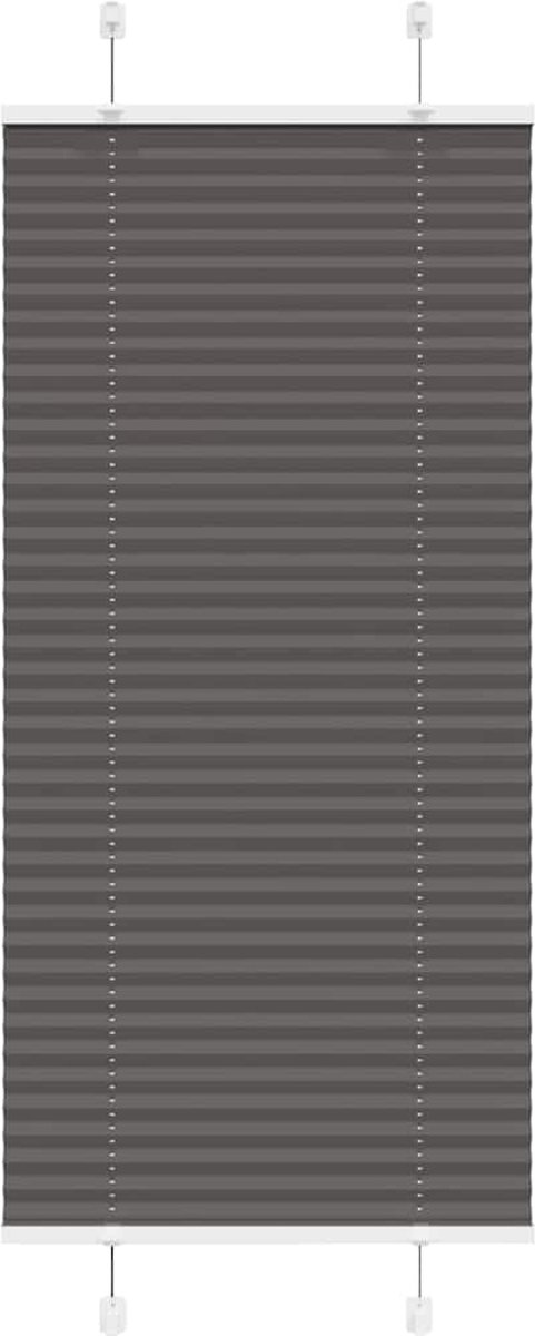 vidaXL - Plissé - rolgordijn - 60x100 - cm - stofbreedte - 59,4 - cm - polyester - zwart