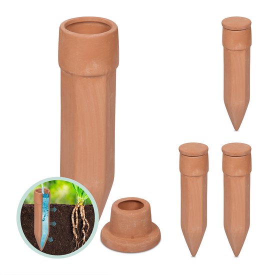 Kikkerland - watergeefsysteem - terracotta - Hoge Ramen