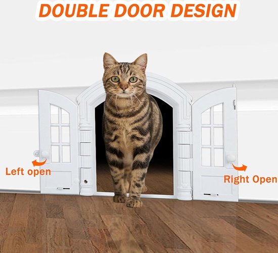 Kattendeur voor raam - kattenluik met vergrendeling, honden- en kattendeur, buitendeur, muurraam voor katten