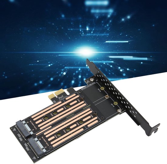 M.2 NVMe naar PCIE Adapter 6Gbps NCQ MSI Controller Dual M.2 ...
