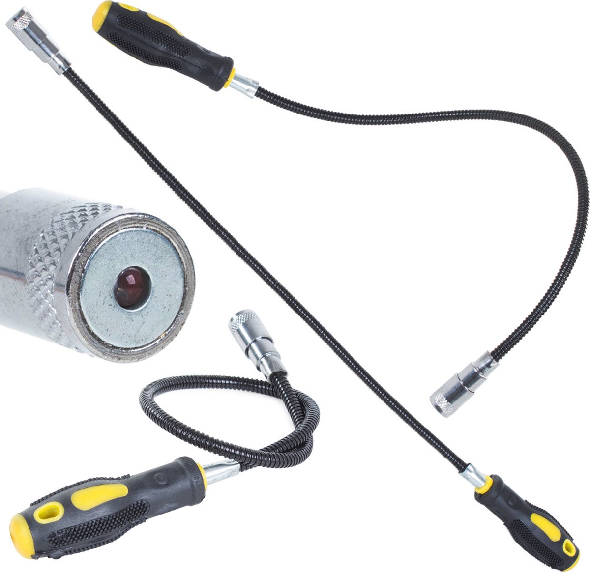 Goedkoopste Flexibele Magnetische Pick Up Tool I Met Sterke Telescopische Magneet I Anti Slip Grip I Met Led Licht I 57 Cm I Buigbaar I Flexibel