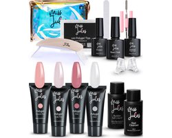 Miss Jules® Luxe Complete Polygel Kit - Polygel Nagels Starterspakket - 4 Kleuren - Incl. 36W LED Lamp, Primer, Nail Cleanser & Instructievideo (NL)