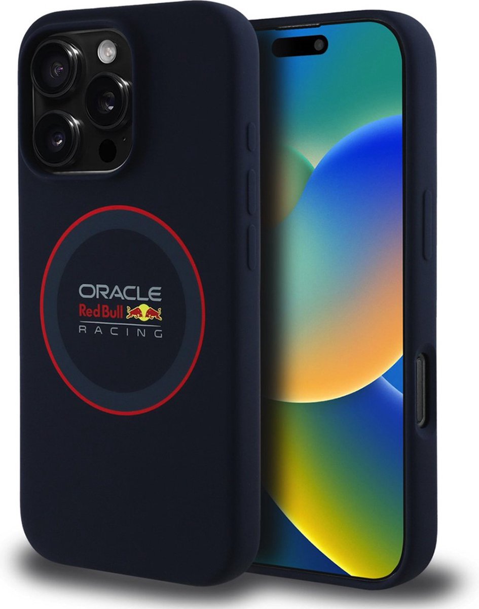 Red Bull Racing Silicone Red Ring Back Cover hoesje met MagSafe voor Apple iPhone 16 Pro Max - Donkerblauw