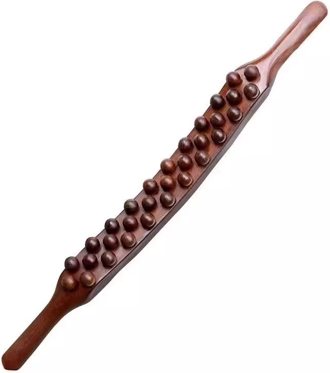 Goedkoopste Massage Stok - Massage - Voor Schouders, Rug, Nek, Benen, armen, Taille en Buik - Massagebal - Massage Apparaat - Vermoeidheid Verlichten - Bruin - Relax - kunststof - 45cm