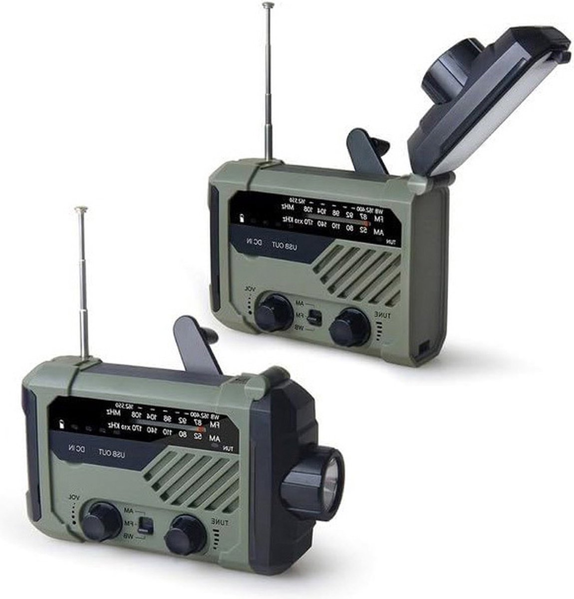 oCreon Solar Noodradio Survival - Draagbare AM/FM Generator Radio met Zwengel - Professionele Apparatuur