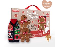 Rosewood - Cupid&Comet - Giftset - Honden trui, speeltje & snack - Peperkoekman - Gingerbread man - kerstcadeau - Medium