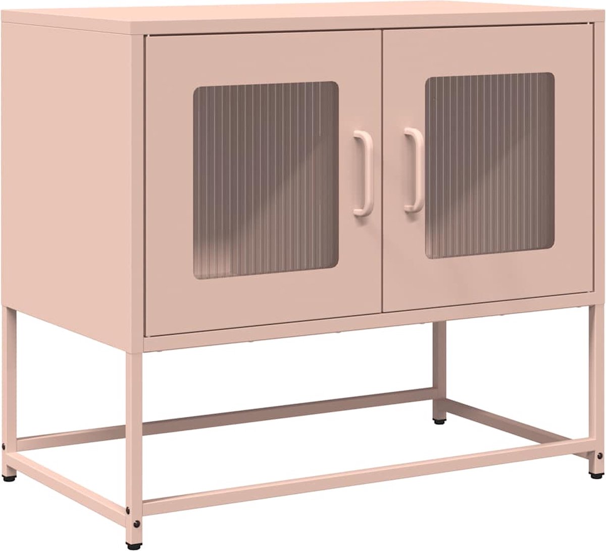vidaXL - Tv-meubel - 68x39x60,5 - cm - koudgewalst - staal - roze