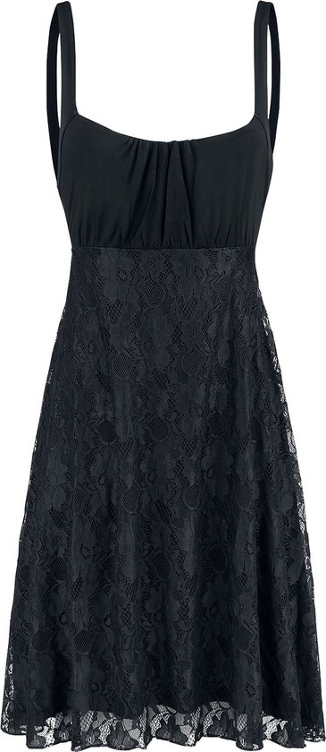 Black Premium by EMP Zwart jurkje met kanten rok - Dames - 3XL