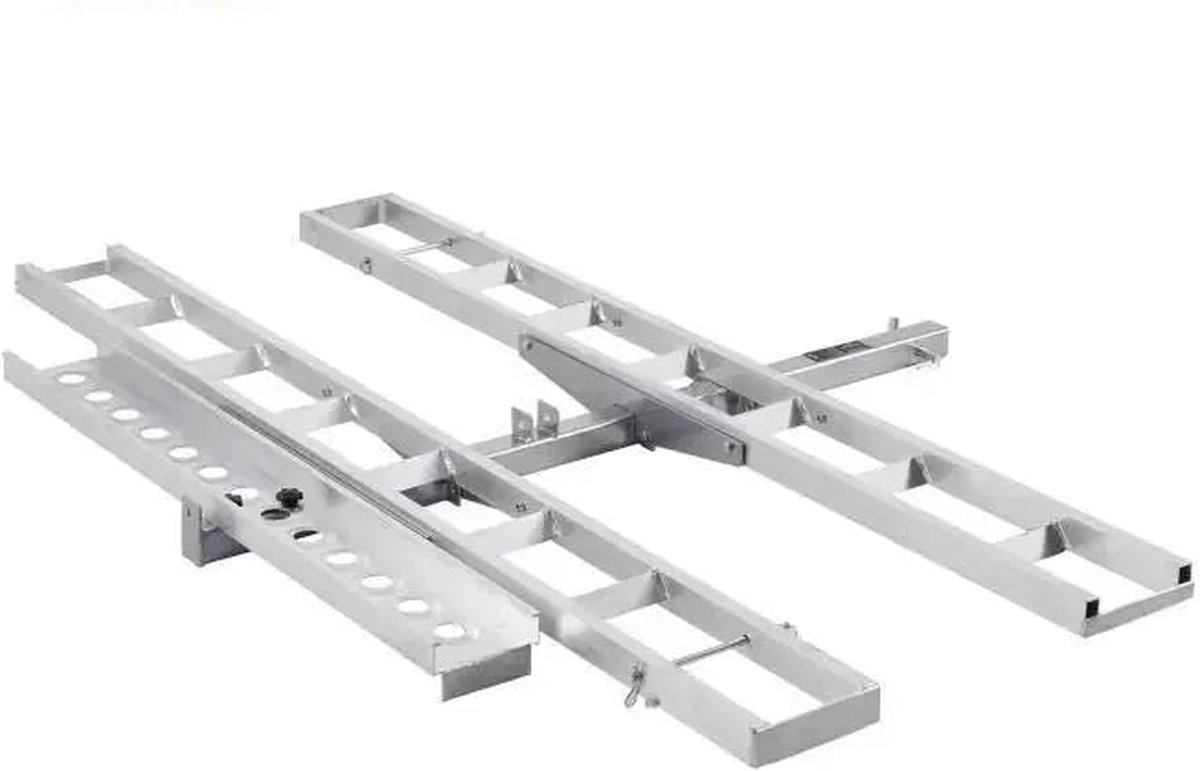 Motorfietsdrager - Fietsdrager - Trekhaak - Inklapbaar - Voor 2 Fietsen - Max 600 LBS - Aluminium Laadklep - Scooter Dirt Bike Trailer Hauler voor Auto Truck - met 2” Receiver - Zwart