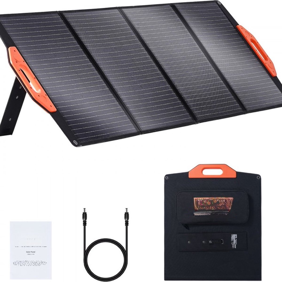 120W zonnepaneel opvouwbaar 12V monokristallijn zonnepaneel 6,66A zonnestelsel conversiepercentage van 23% Inclusief 2x USB snellaadpoorten (QC3.0), Type-C poort, 18V DC uitgang