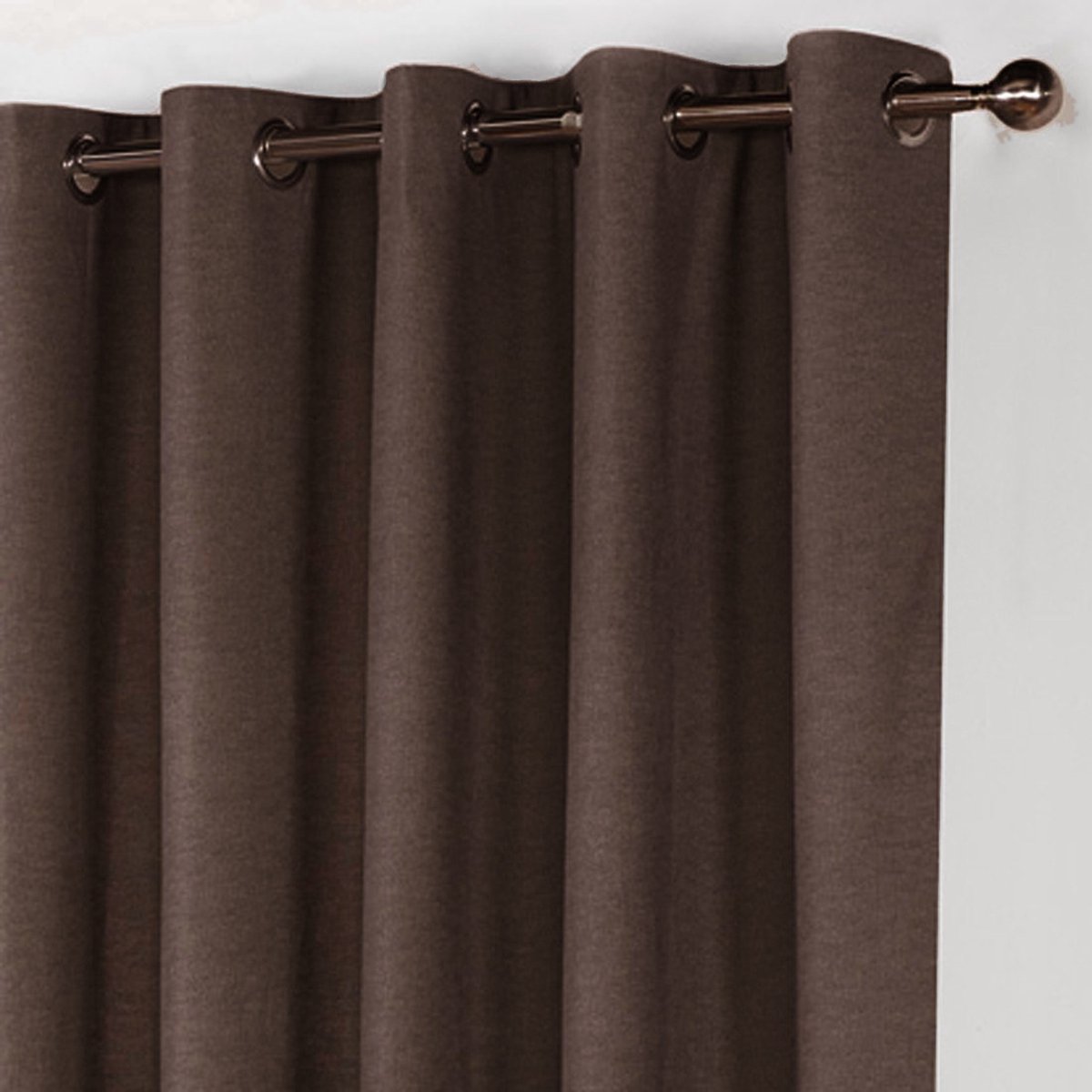 Maroyathome LEMONI - Gordijn - Verduisterend - met Ringen - kant en klaar - 300 x 260 cm - 300 cm breedte en 260 cm lengte - Donker Taupe - 1 Stuk