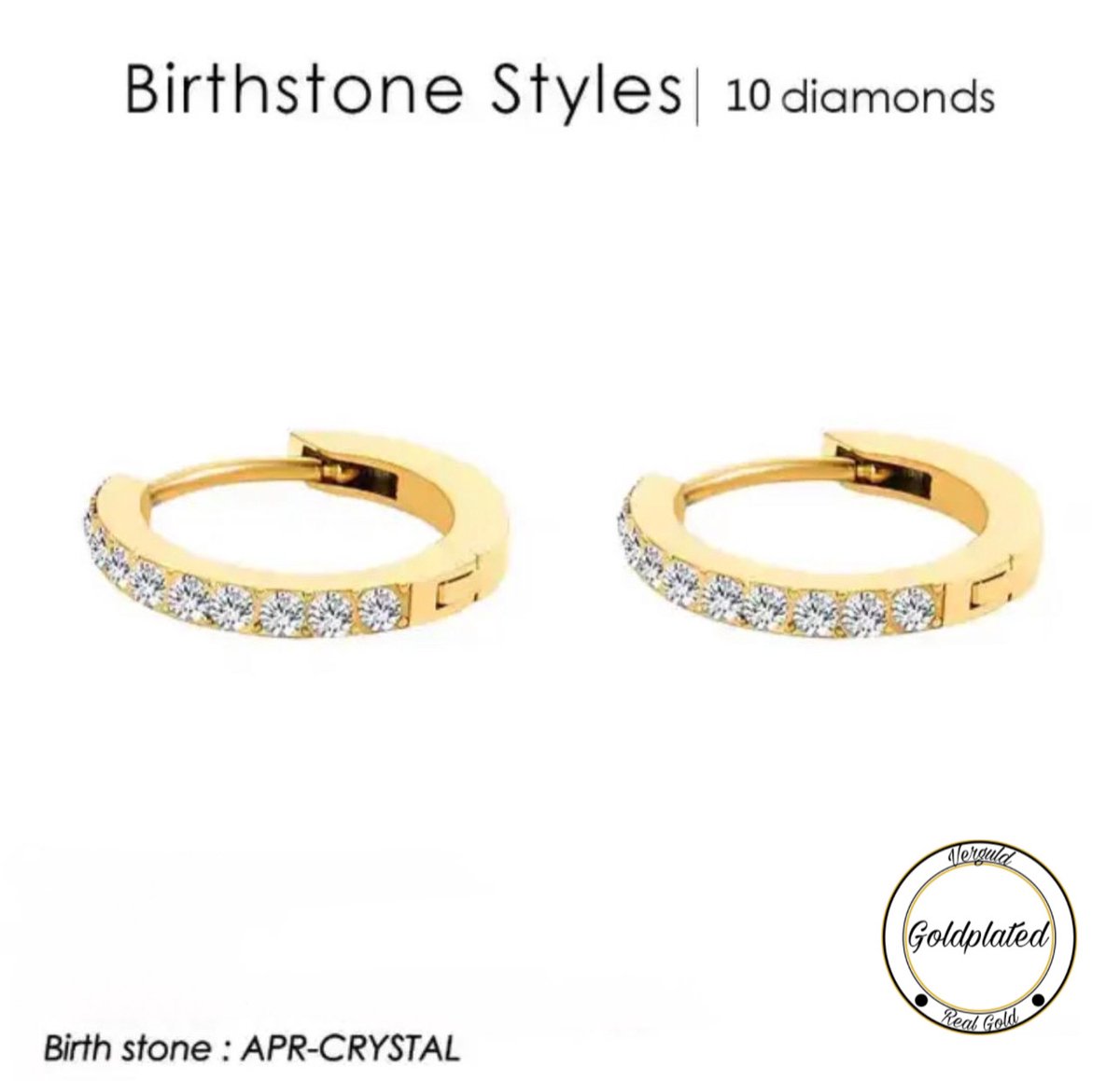 Soraro Birthstone Oorbel | April | Goudkleurig | Oorbel voor Haar | Elegant | Cadeau Voor Haar | Cadeau Voor Vriendin | Verjaardag Cadeau | Moederdag Cadeau | Cadeau Ideeën
