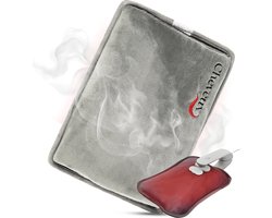 Cheveux Elektrische Kruik - Fleece - Oplaadbare Kruik - 380W - Draadloos - Grijs - Tegen de Buikpijn - Warmwaterkruik