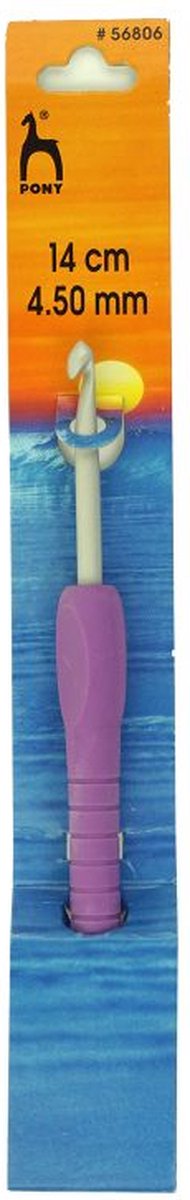 Pony - easy grip / soft grip haaknaalden - 1 stuks met haaknaald dikte 4,5mm