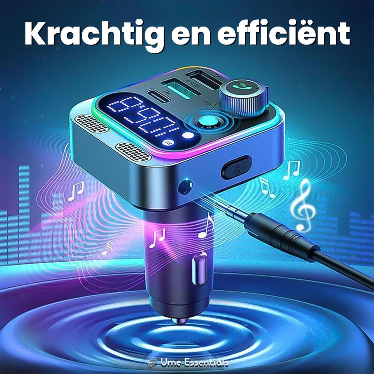 FM Transmitter – Bluetooth Transmitter - USB-C - Carkit - USB-A - BT 5.3 - 48W Snellader - Autoaccessoires