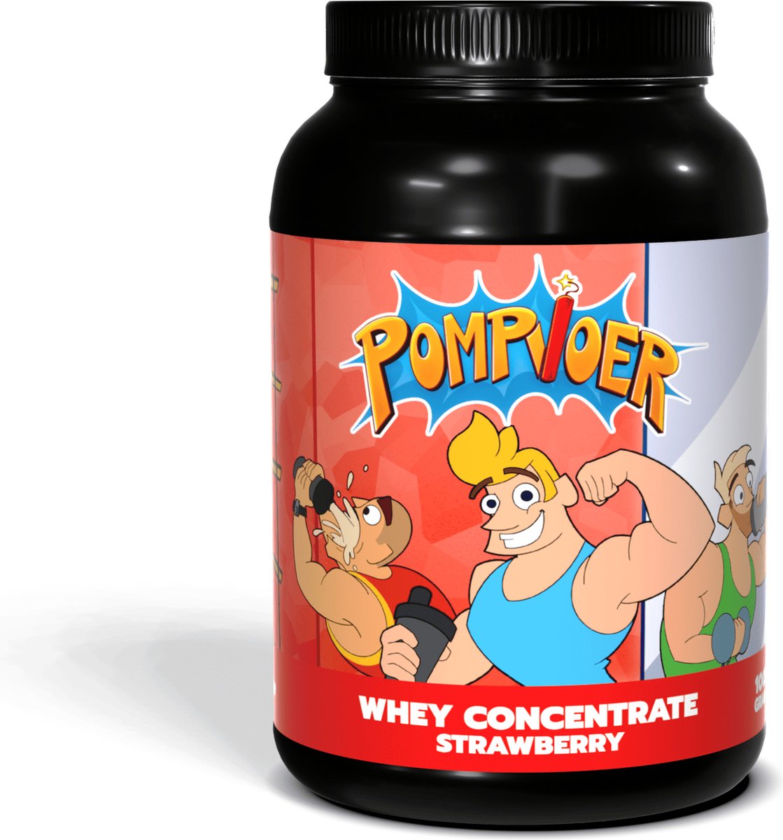 Goedkoopste POMPVOER - WHEY CONCENTRAAT - AARDBEI - 1000 GRAM (33 shakes
