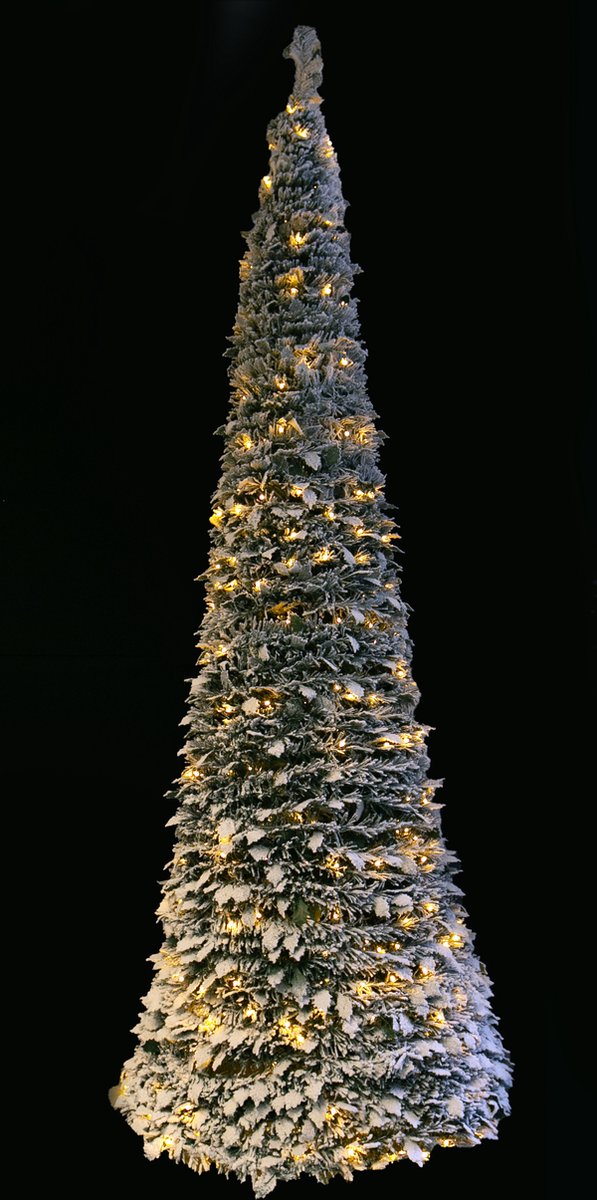 Pop-up kunst kerstboom met sneeuw en 400 LEDs - 240 cm