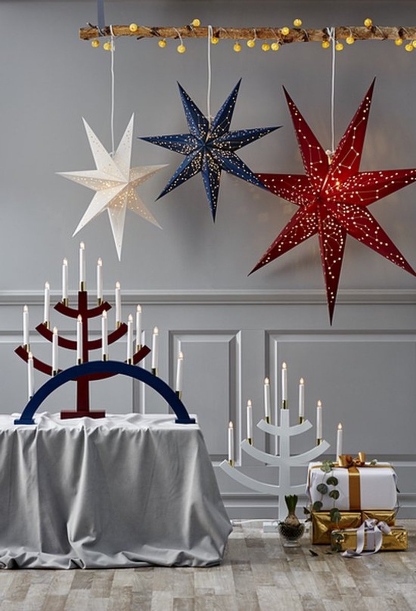 Blauwe hangende sterrenlamp Galaxy met E14 fitting -60cm -met stekker -Kerstdecoratie