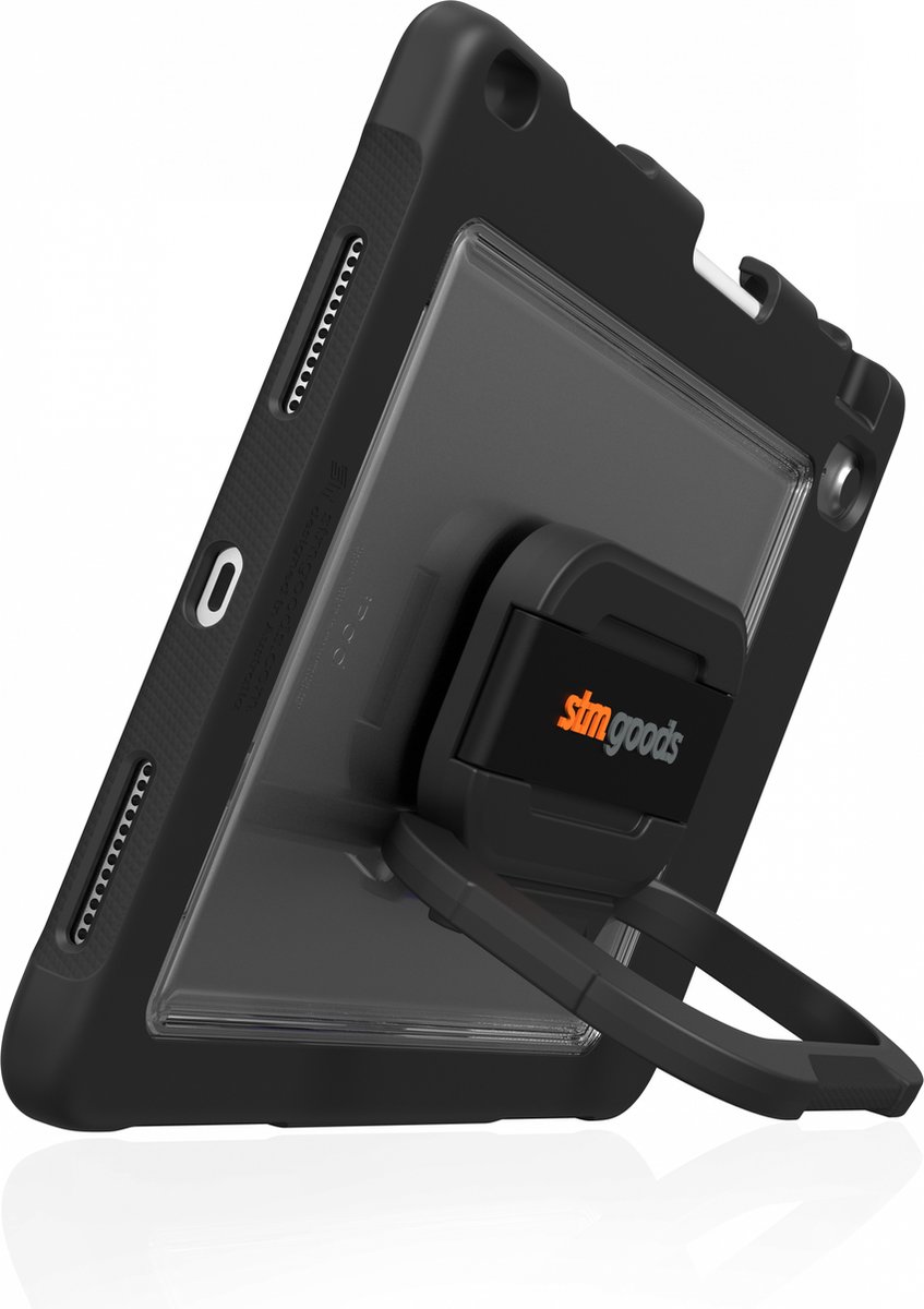 STM Goods, Hoes Geschikt voor Apple iPad 10.9 inch 2022 model DUX SWIVEL met steun en riem, Zwart