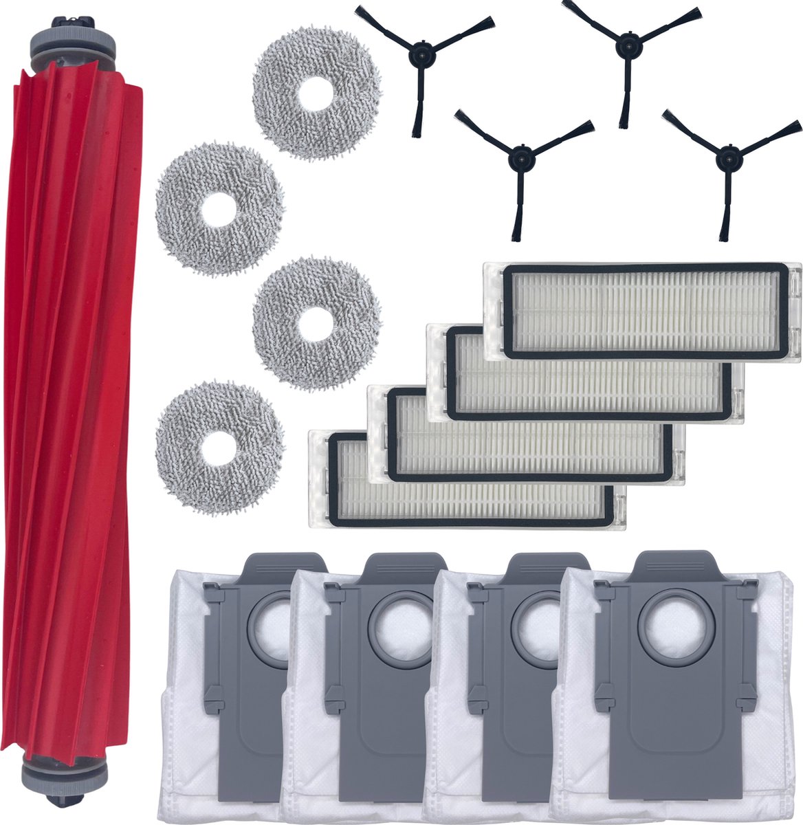 Accessoirespakket voor Roborock QREVO - Zak/Filter/Dweil/Zijborstel/Afzuigrol
