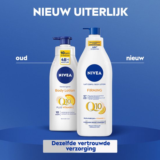 NIVEA Q10 Verstevigende Bodylotion met Pomp - Lotion met Vitamine C - Bodycrème - 48 uur Hydratatie - Voor Normale Huid - 400 ml