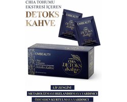 Embeauty Detox Form Koffie met ChiaZaden om af te vallen, Rijk aan vezels, helpt om het Metabolisme te versnellen en Oedeem te verlichten 30 stuks