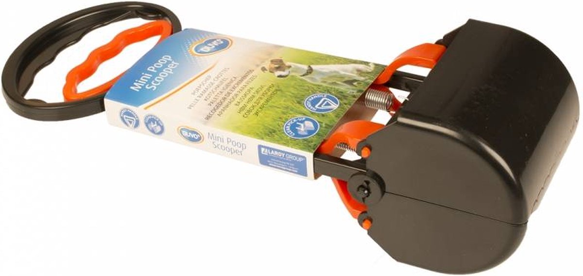 Duvo+ Poop Scooper poepschep van 60 cm zwart oranje