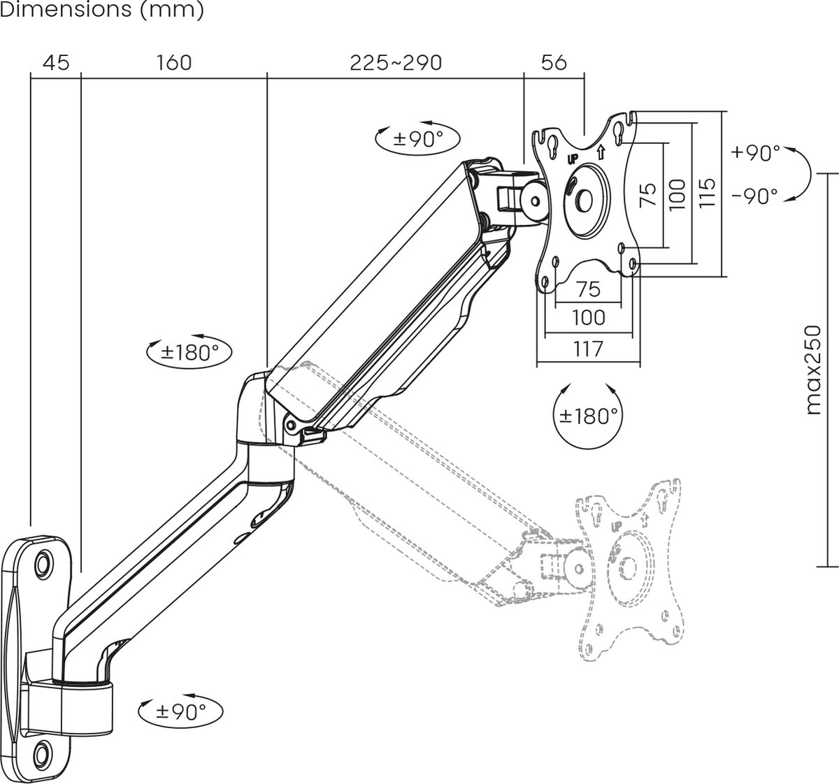 Maclean MC-332 - Monitorbeugel thumbnail 5