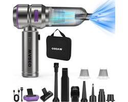 Mini-handstofzuiger accu 18 kPA draadloze autostofzuiger - 35 minuten looptijd - borstelloze motor - 3 snelheden - 210.000 omw/min - stofblazer - pneumatische spray - pc-reinigingsset - krachtige zuigkracht