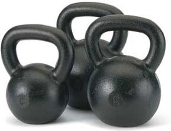 Tunturi Kettlebell - 12 kg - Zwart - Incl. gratis fitness app