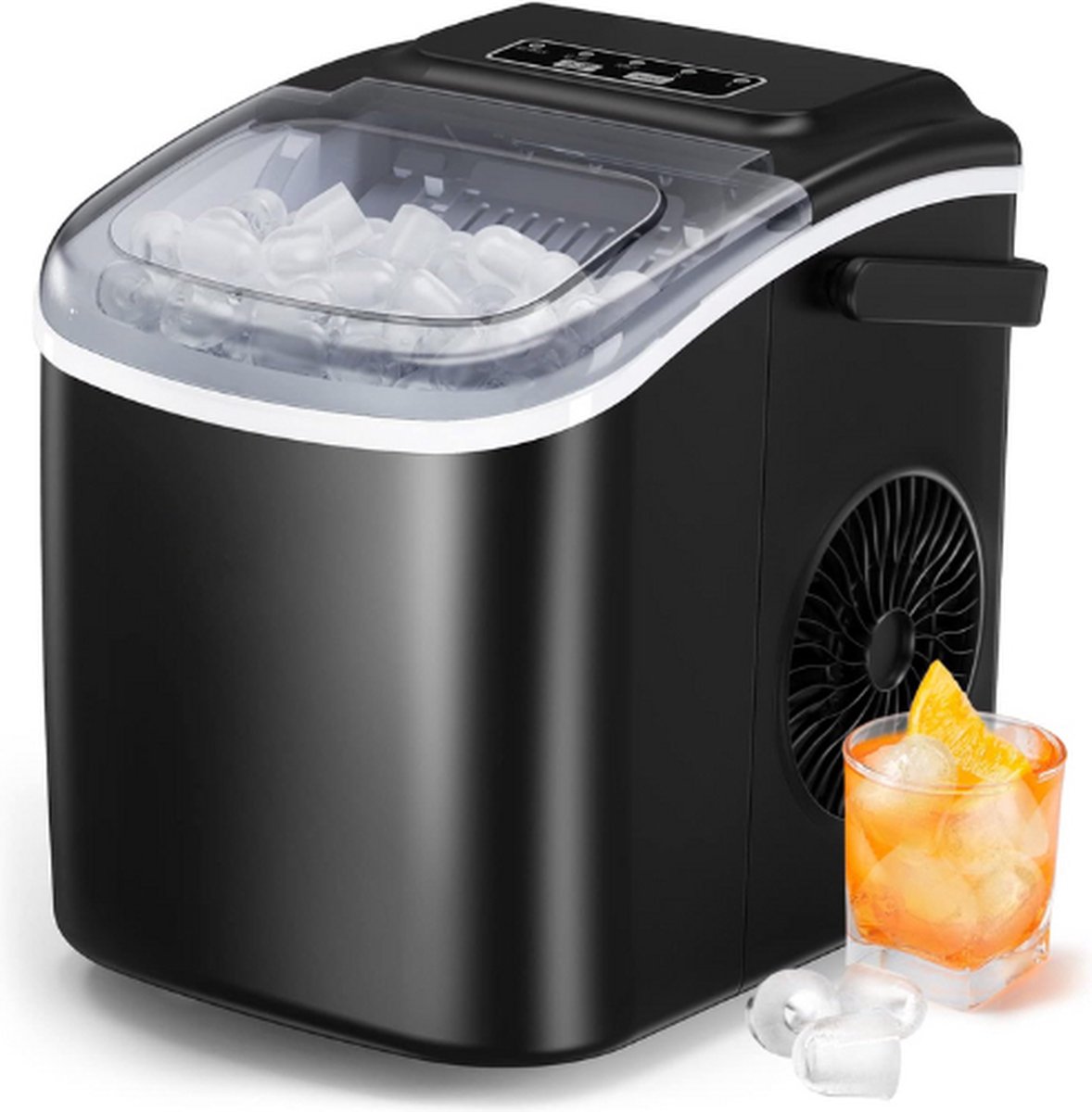 Ijsblokjesmachine - Ijsblokjesmaker - Ijsblokjesmakers - Ijsblokjesmachine Zelfreinigend - Inclusief Ijsblokjesschep - 12KG Capaciteit - Zelfreinigende Functie - 2 Maten Ijsblokjes - Binnen 6-8 Min Klaar - Ultra Laag Geluidsniveau