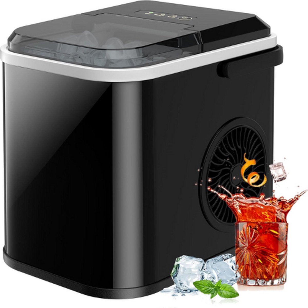 Ijsblokjesmachine - Ijsblokjesmaker - Ijsblokjesmakers - Ijsblokjesmachine Zelfreinigend - Infraroodsensor - Capaciteit 12KG - Zelfreinigingsfunctie - Transparante Venster - Ijsschep Meegeleverd - Binnen 6-10 Min Klaar