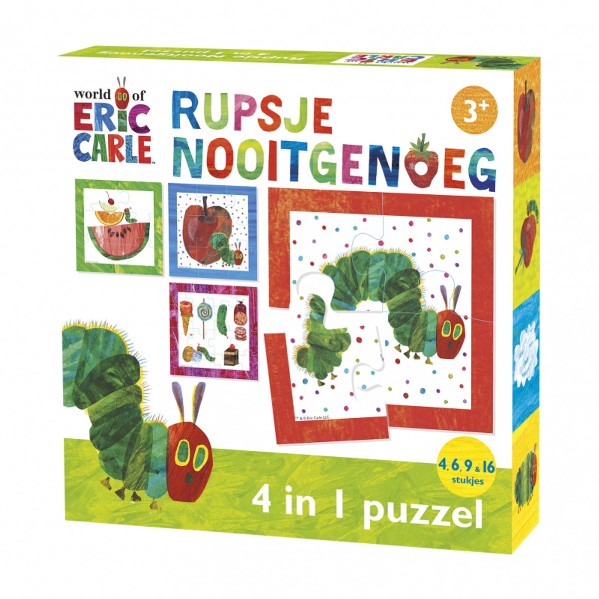 Rupsje Nooitgenoeg puzzel 4 in 1 educatief peuter speelgoed - kinderpuzzel 4x6x9x16 stukjes leren puzzelen - cadeautip puzzel 3 jaar en ouder - Bambolino Toys — afbeelding 17