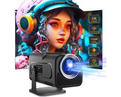 One Zisa - HY300 Mini - Beamer - Projector Beamer - Mini Meamer - 1920x1080dpi - Automatische focus - met WiFi - Android 11 - Zwart